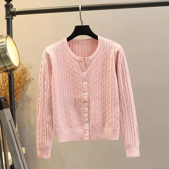 Cable-Knit Round Neck Sweater