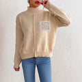 Sequin Half-Neck Pullover Sweater